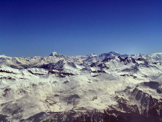 les Alpes en regardant au sud